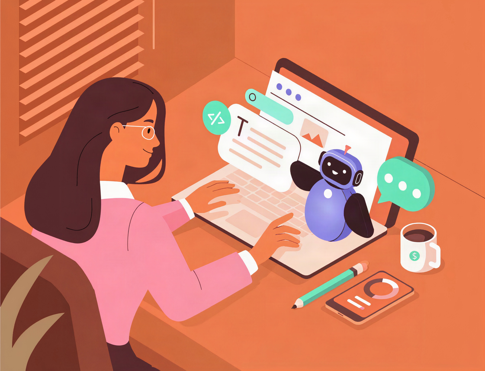 Restaurant owner showing a friend an AI chat recommending their restaurant